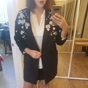 Chinese Embroidered black coat cherry flower